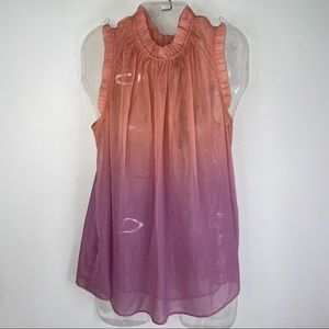NEW Maison Cinqo 500 Ombre Sheer Blouse Top Size S